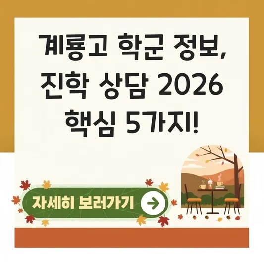 계룡 고등학교 학군 정보 진학 상담