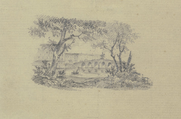 Stadtansicht mit steinerner Brücke