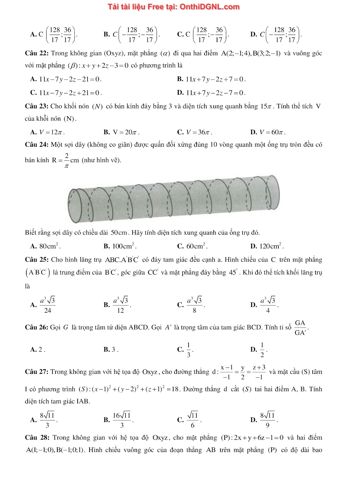 1300 bài tập môn Toán - Ôn thi ĐGNL ĐHQG Hà Nội Phần 25