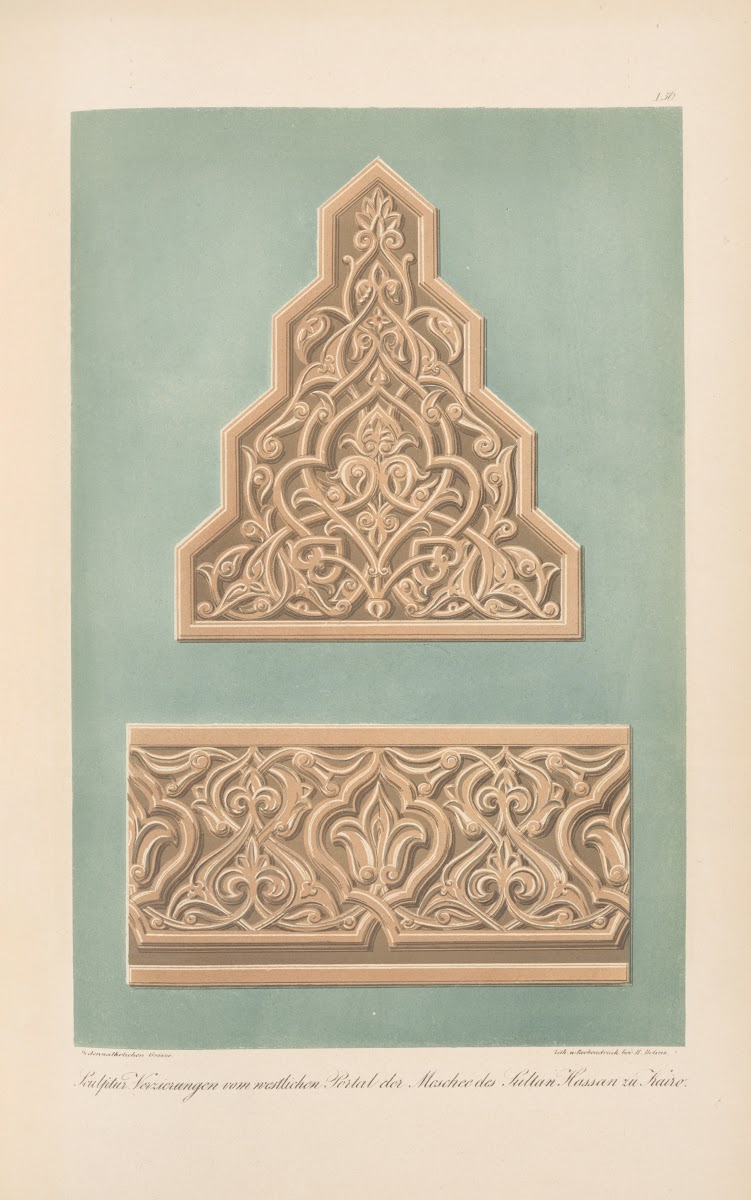 Sculptur Verzierungen vom westlichen Portal der Moschee des Sultan Hassan zu Kai