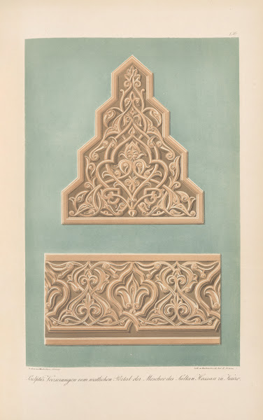 Sculptur Verzierungen vom westlichen Portal der Moschee des Sultan Hassan zu Kai