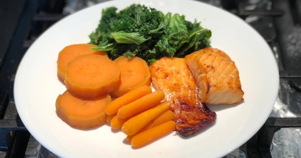 Cá hồi ướp sốt hàn quốc chiên -Air fryer