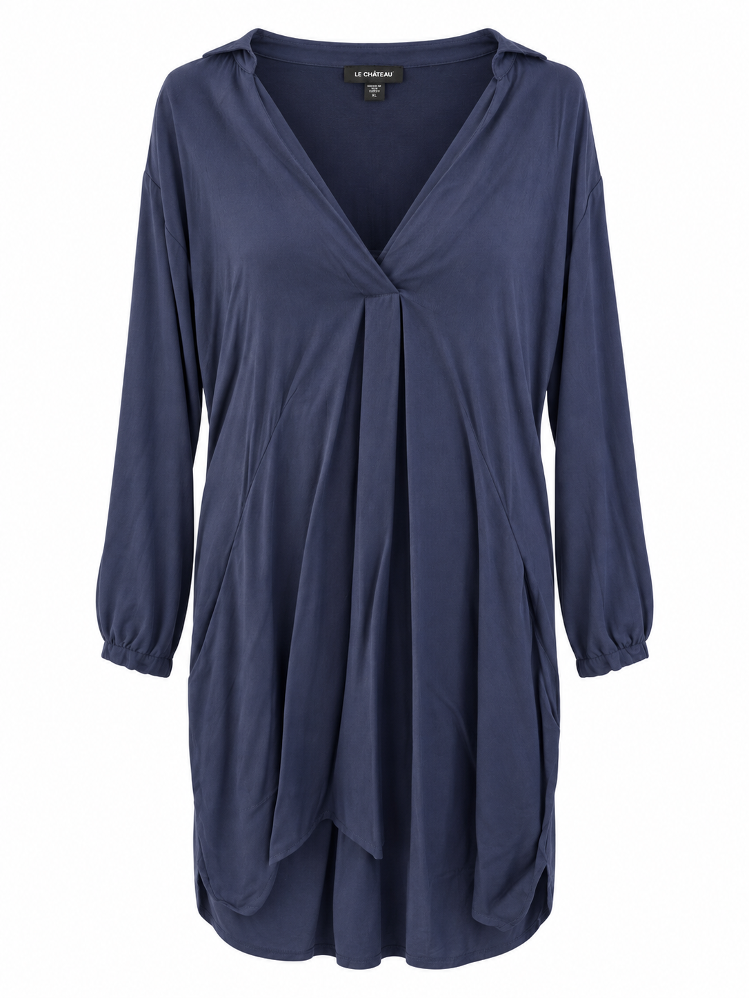 Rochii - Rochie Le Château bleumarin cu drapaj - XL