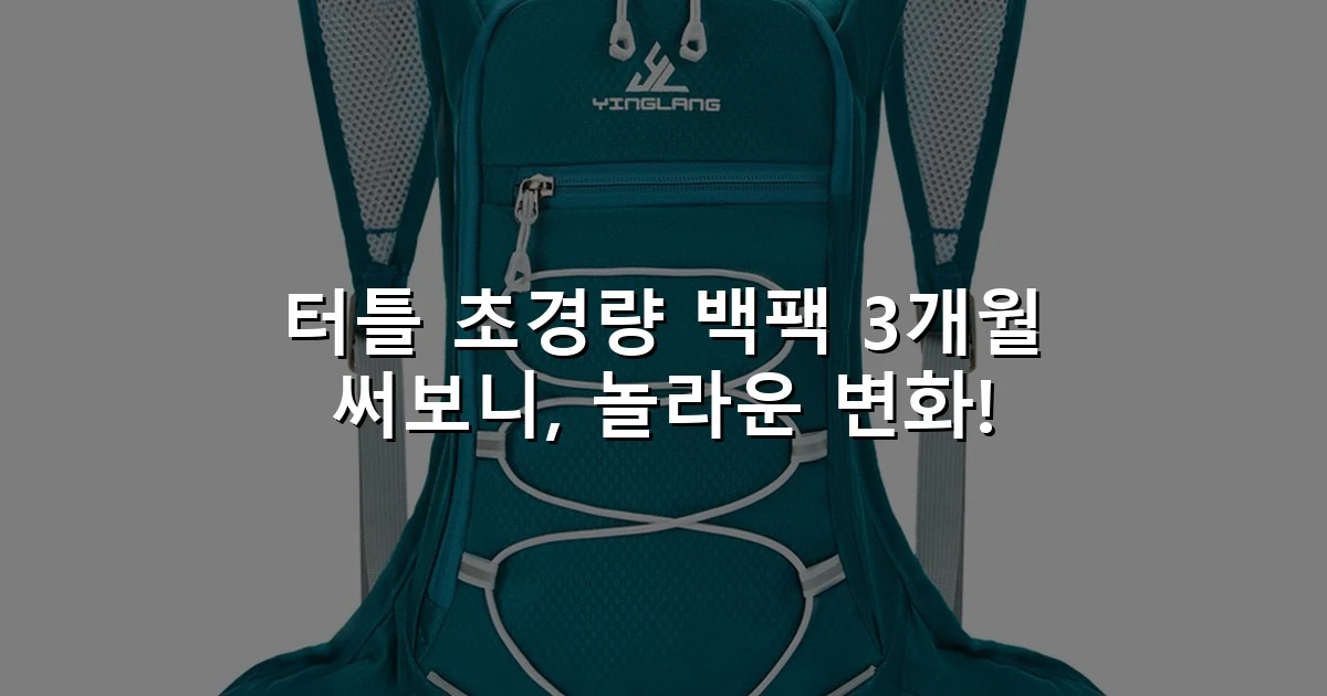 터틀 초경량 백팩 3개월 써보니, 놀라운 변화!