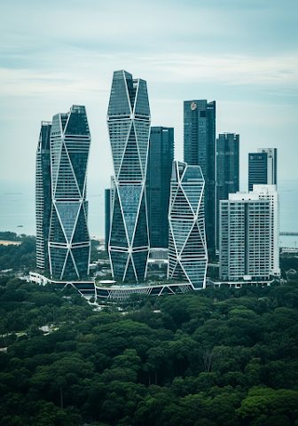 Modern Towers Tropical Landscape