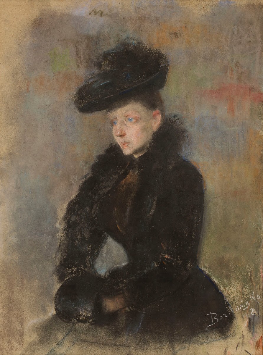 Portrait of a woman in a black hat 1892