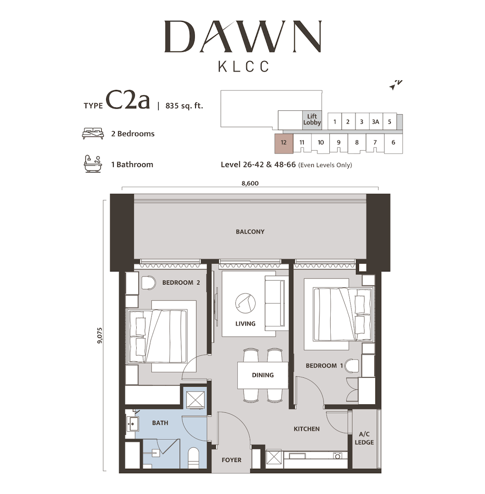 DAWN KL City Centre 户型图