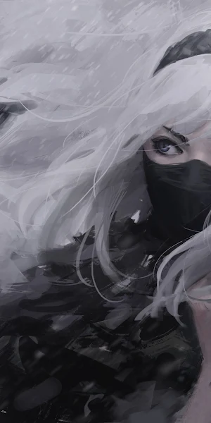 Women, Fantasy Girl, Wolf, White, White Hair 4K Wallpaper Background