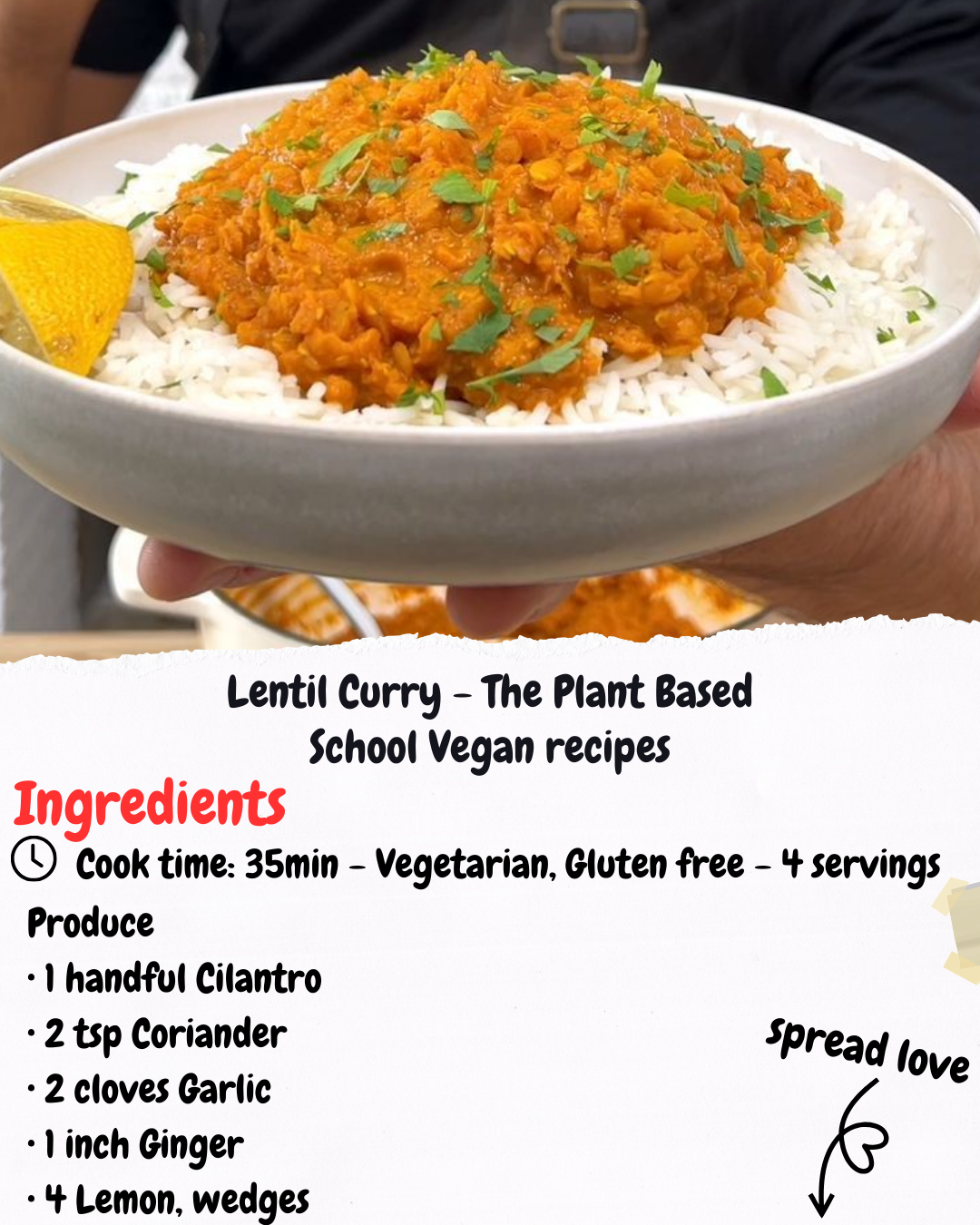 Lentil Curry - The Plant Based School Vegan recipes