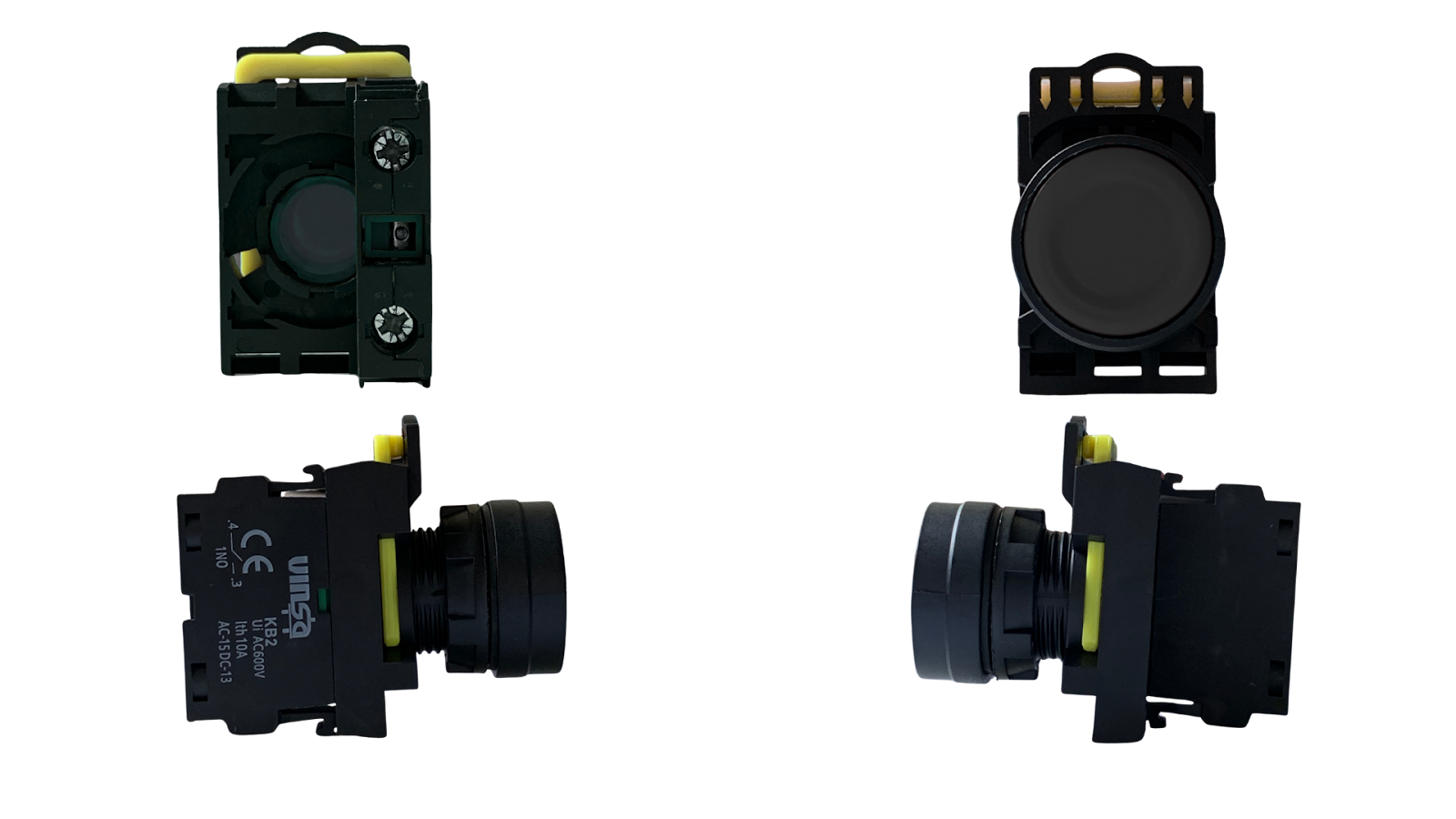 Push Button Momentary Black 1N/O