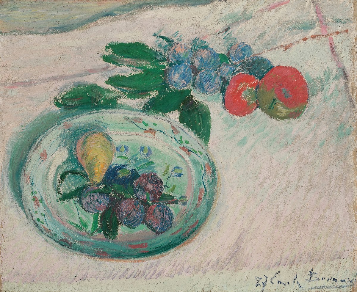 Nature morte assiette et fruits 1887