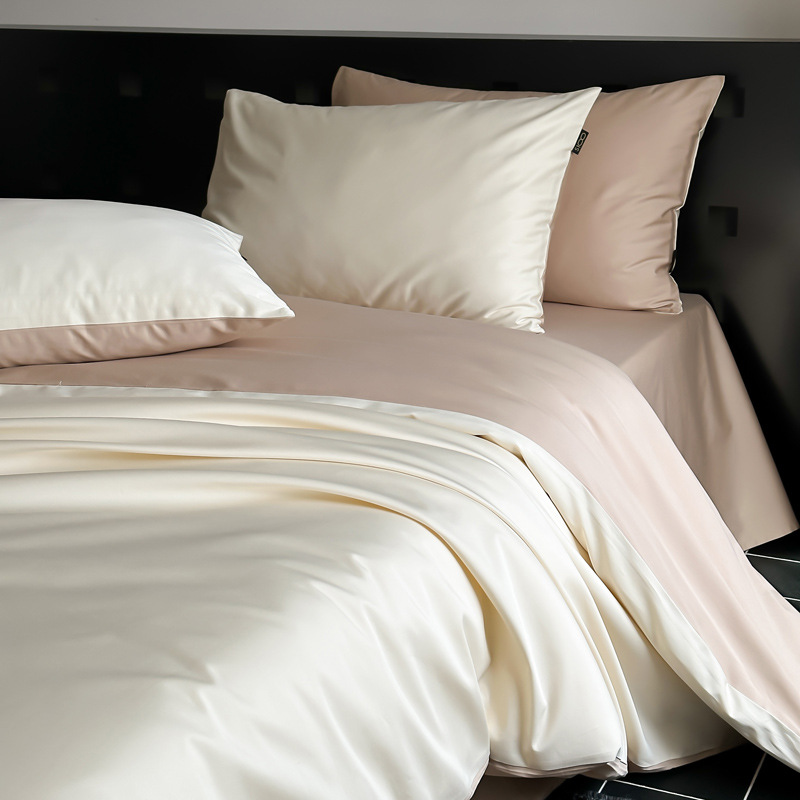 Cotton bedding set, solid color, satin weave