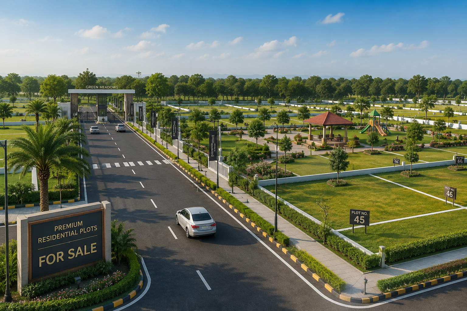 Modern gated community with premium residential plots