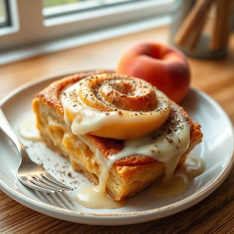 Peach Pie Cinnamon Rolls Sweet Breakfast Treat – Easy Homemade Breakfast Delight