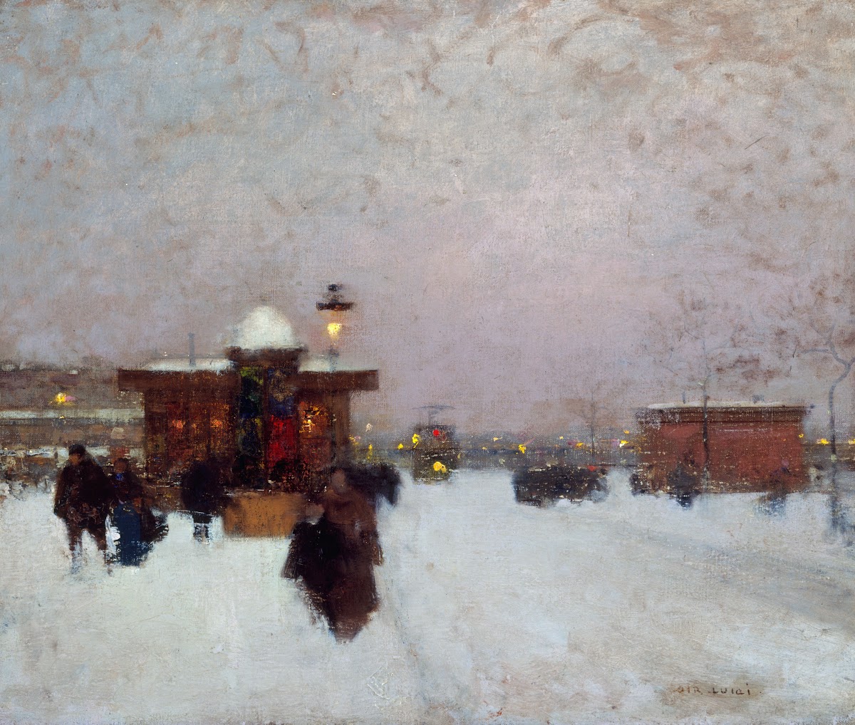 Porte Maillot  effet de neige la nuit 1900