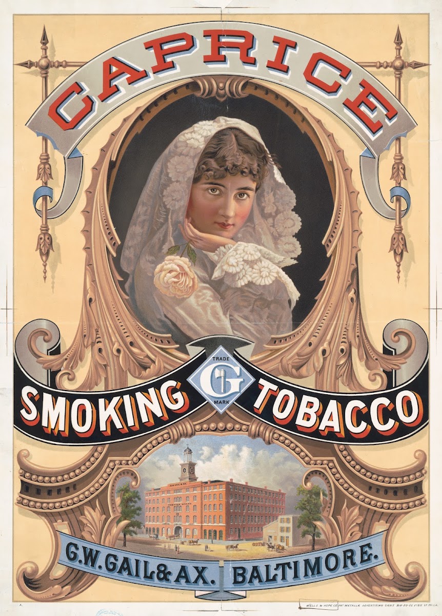 Caprice smoking tobacco GW Gail  Ax Baltimore 1878