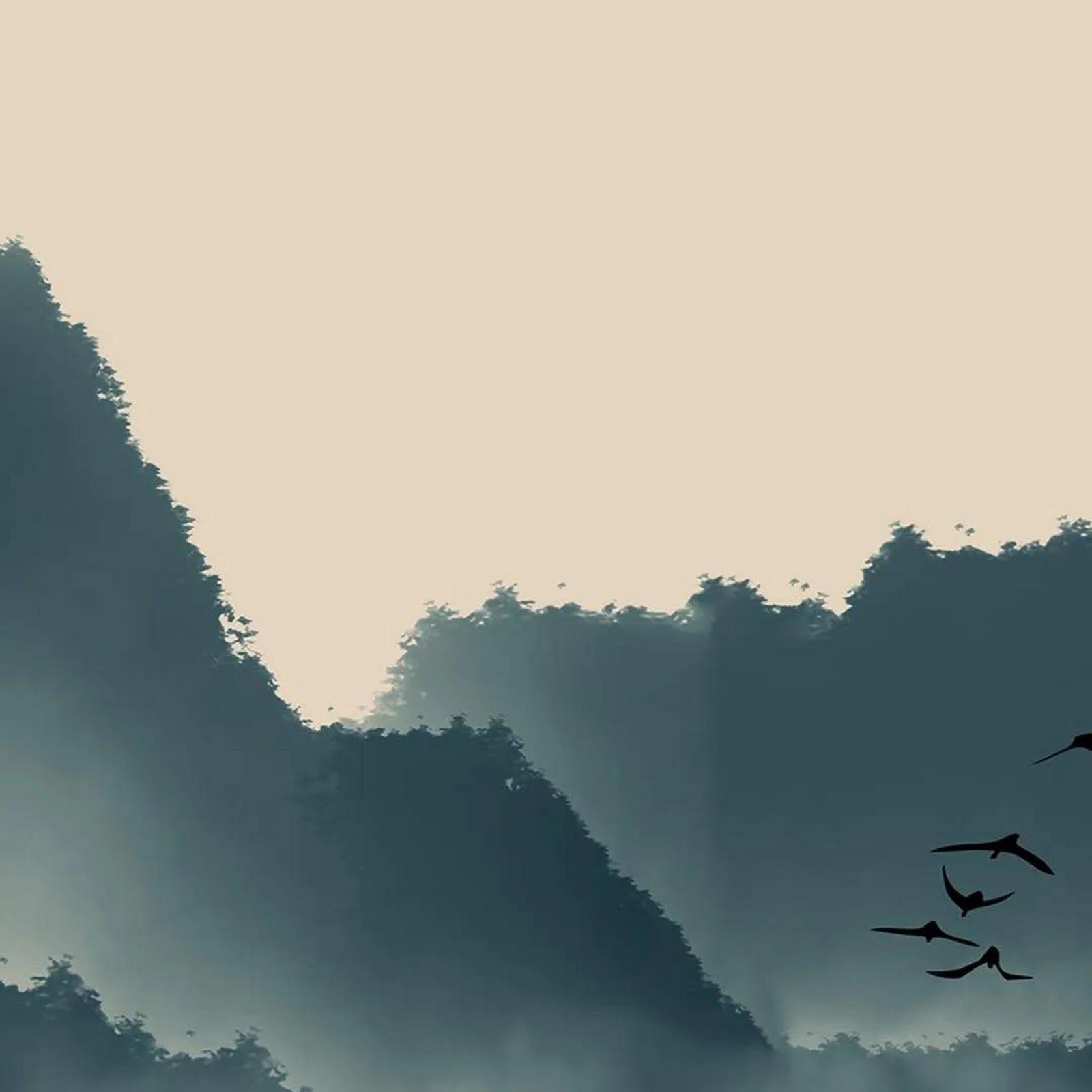 Download Misty Mountains With Birds Full HD iPhone