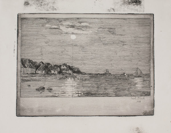 Strandparti ved Hellebæk Måneskin 1881