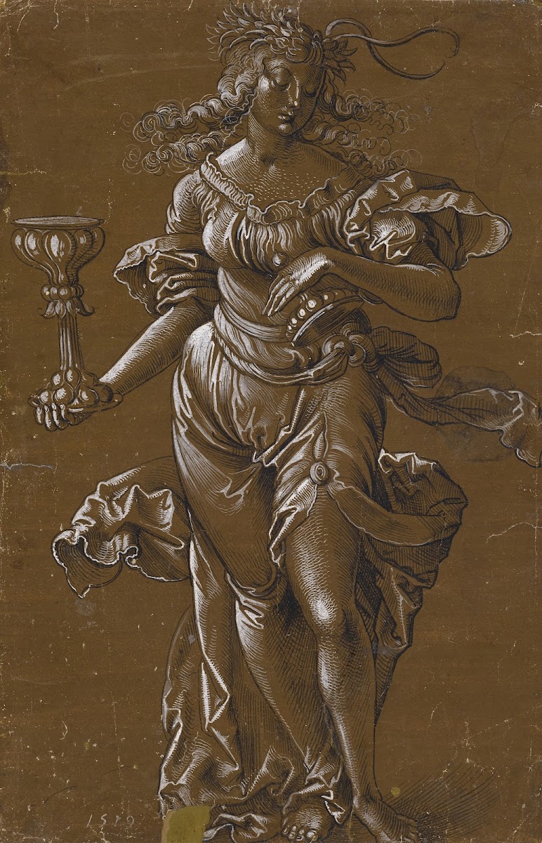 Allegorische Frauengestalt einen Pokal haltend Fortuna 1519