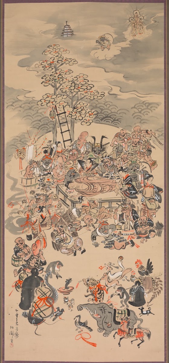 ŌTsu E Nirvana Of The Buddha ŌTsu E Butsu Nehanzu 1800s