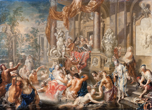 Fountain scene in front of a palace 1730   1735