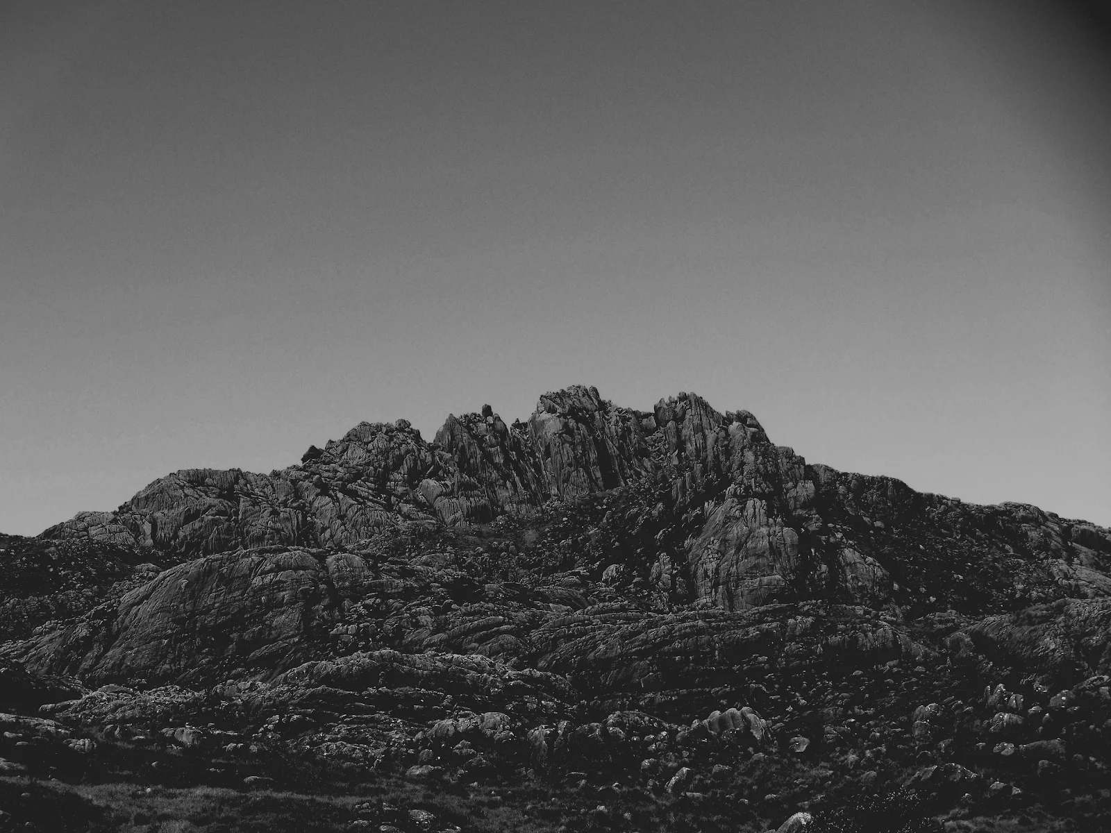 Mountain, Black And White, Landscape, Rocky Terrain 4K Wallpaper Background (4000x3000)