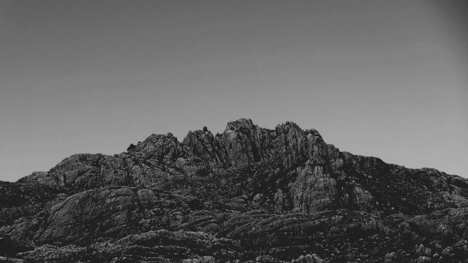 Mountain, Black And White, Landscape, Rocky Terrain 4K Desktop Wallpaper