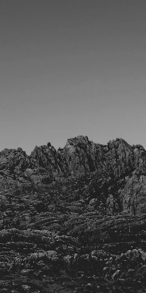 Mountain, Black And White, Landscape, Rocky Terrain 4K Wallpaper Background