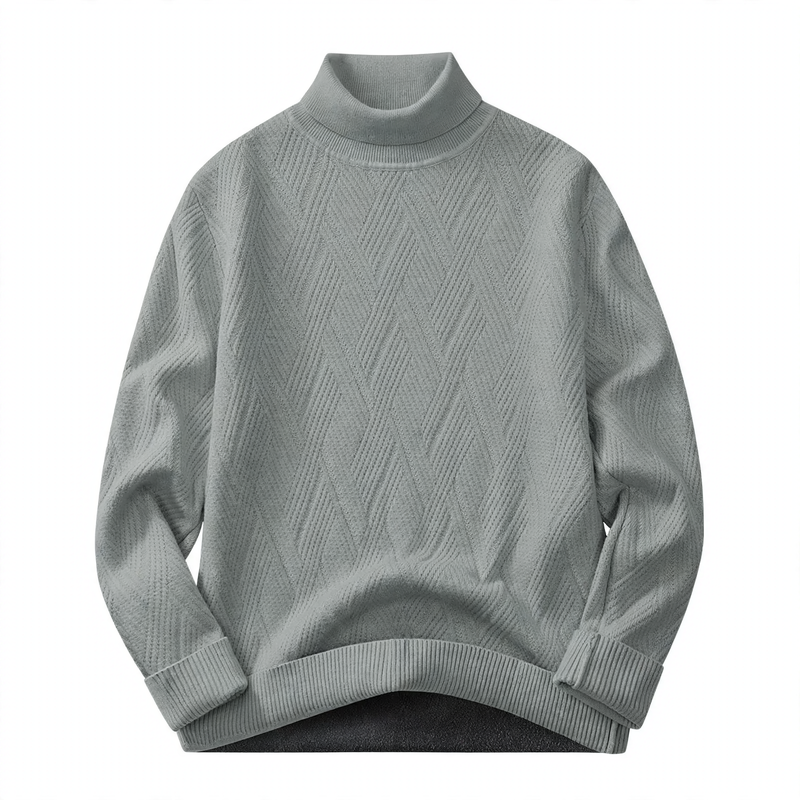 Men's lined turtleneck sweater, warm
