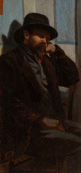 A Man Seated And Asleep Ca 1865