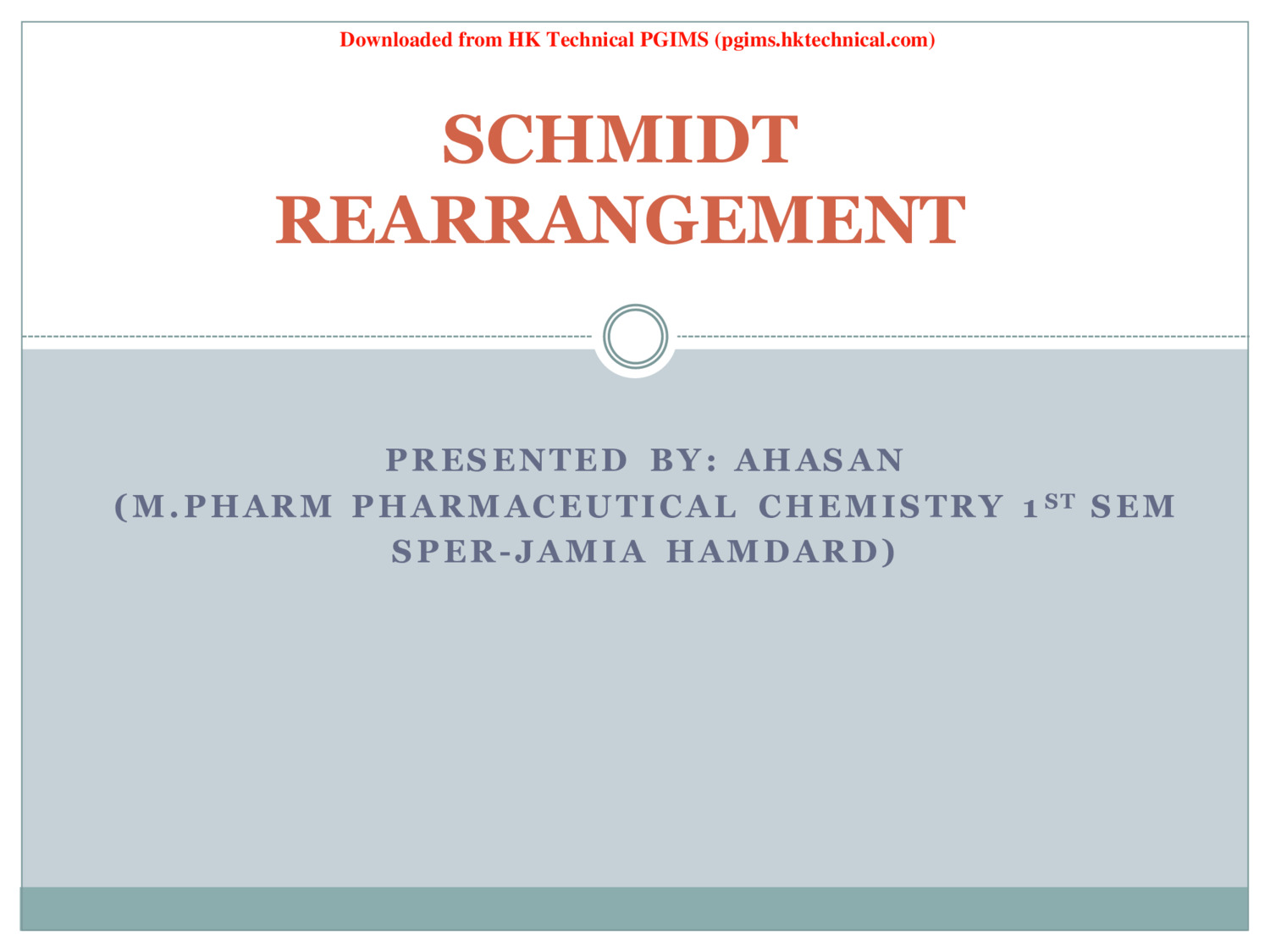 Schmidt Rearrangement Organic Chemistry 1st Semester M.Pharmacy ,,Handwritten Notes,Important Exam Notes,MPharmacy,MPharmacy 1st Semester,