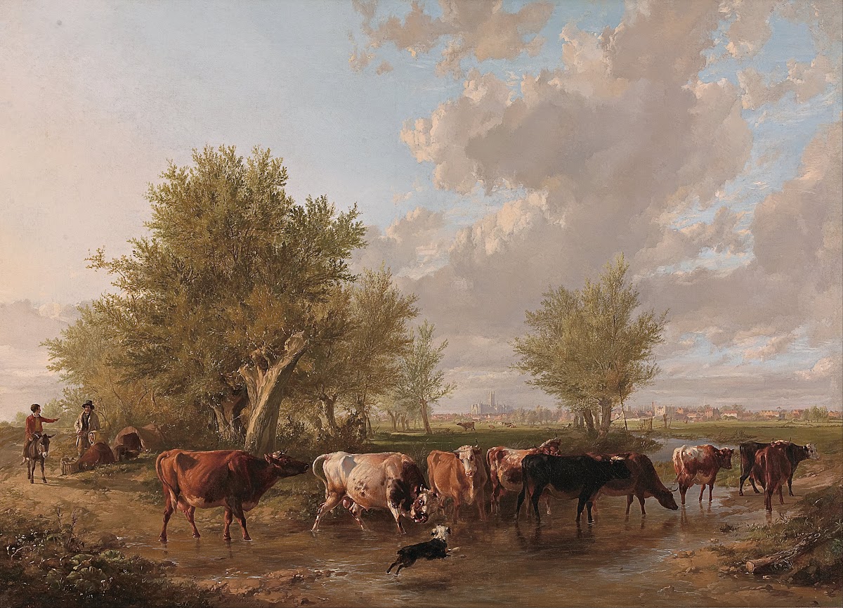 Fording a brook suburbs of Canterbury 1834