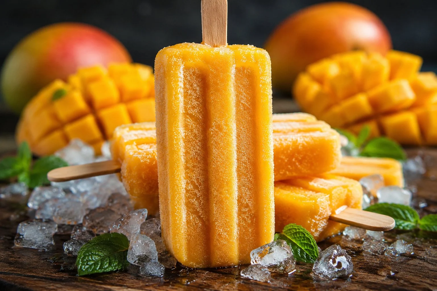 Fotografía cinematográfica de paletas de mango de ultra alta calidad