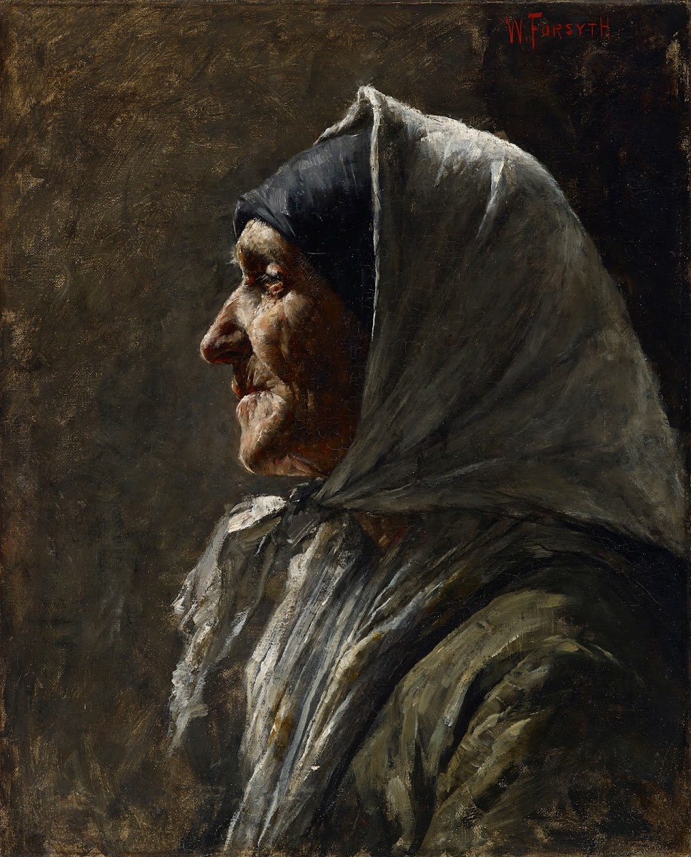 Study Head Old Woman 1883 1884