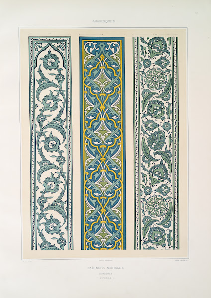 Arabesques faïences murales bordeures XVIe siècle 1877