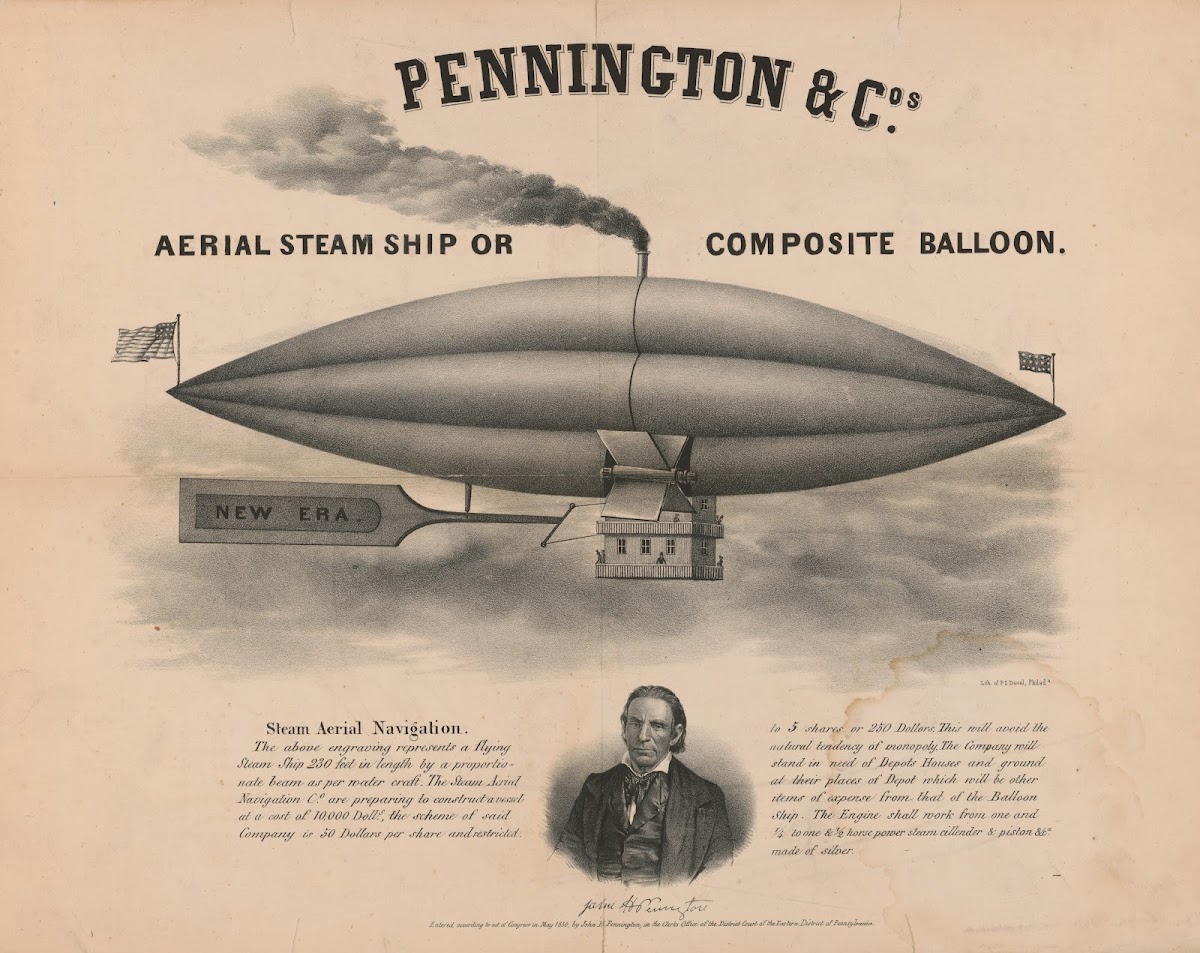 Pennington  Cos aerial steam ship or composite balloon 1850