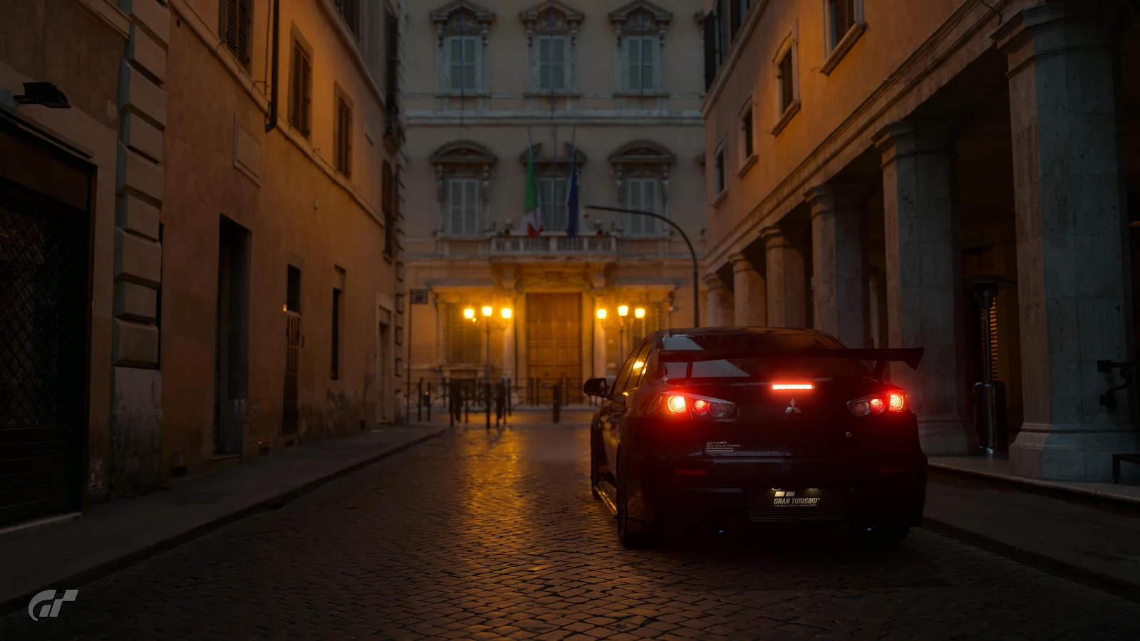 Mitsubishi Lancer Evolution In Rome - Game Photography 4K Wallpaper (3840x2160)