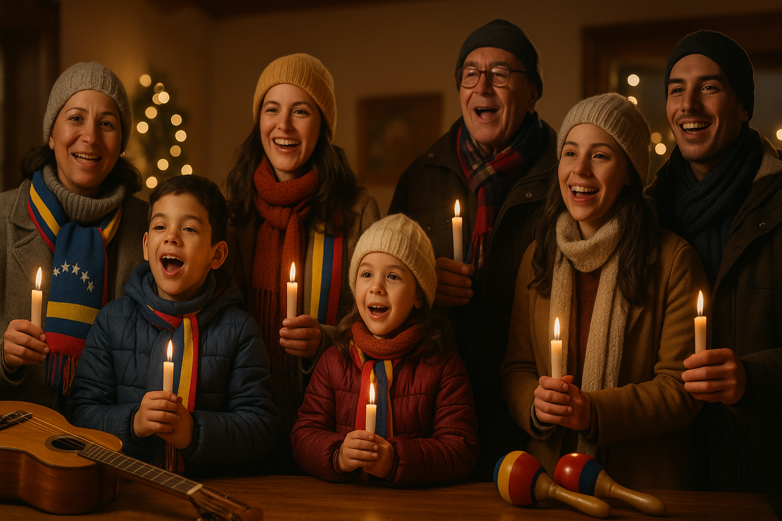 Familias venezolanas en el exterior celebrando la Paradura del Niño en invierno