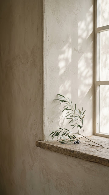 Minimalist Japandi Botanical Plaster Wall Background - Free mobile Wallpaper