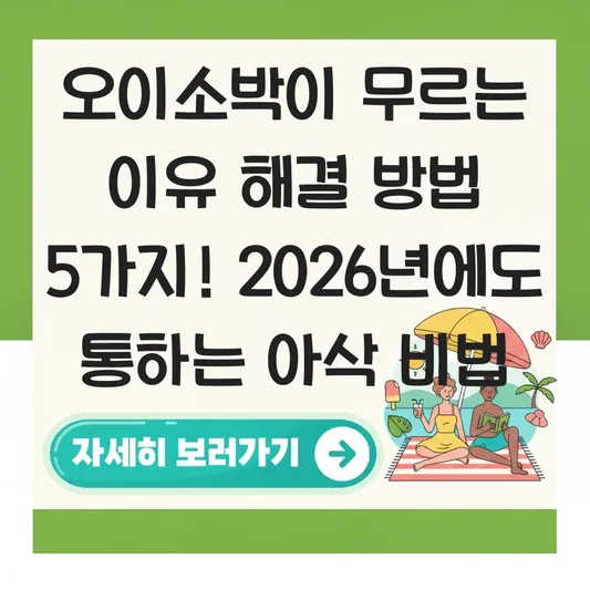 오이소박이 무르는 이유 해결 방법