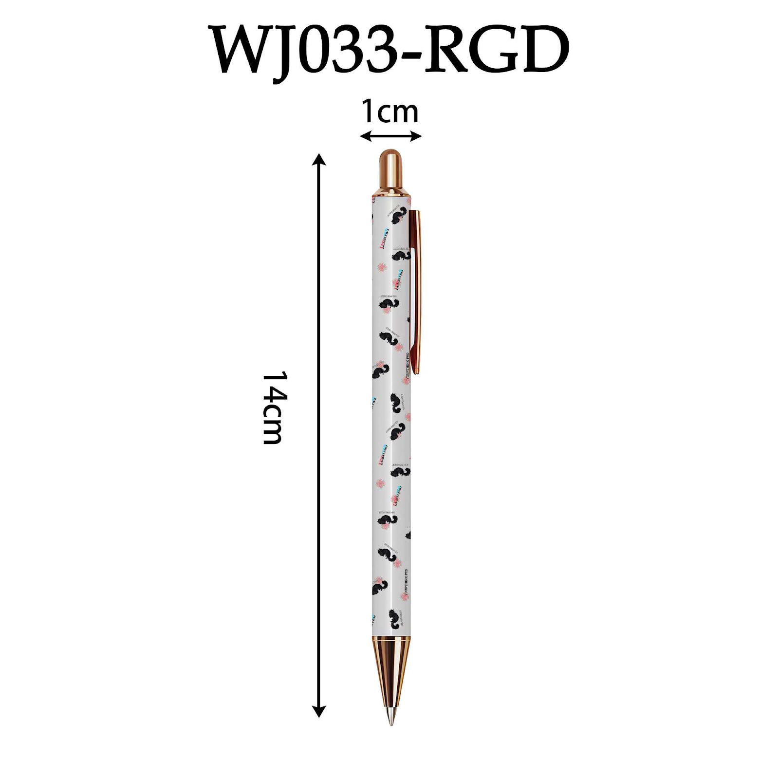 Rose Gold Sublimation Pen with Floating Charm