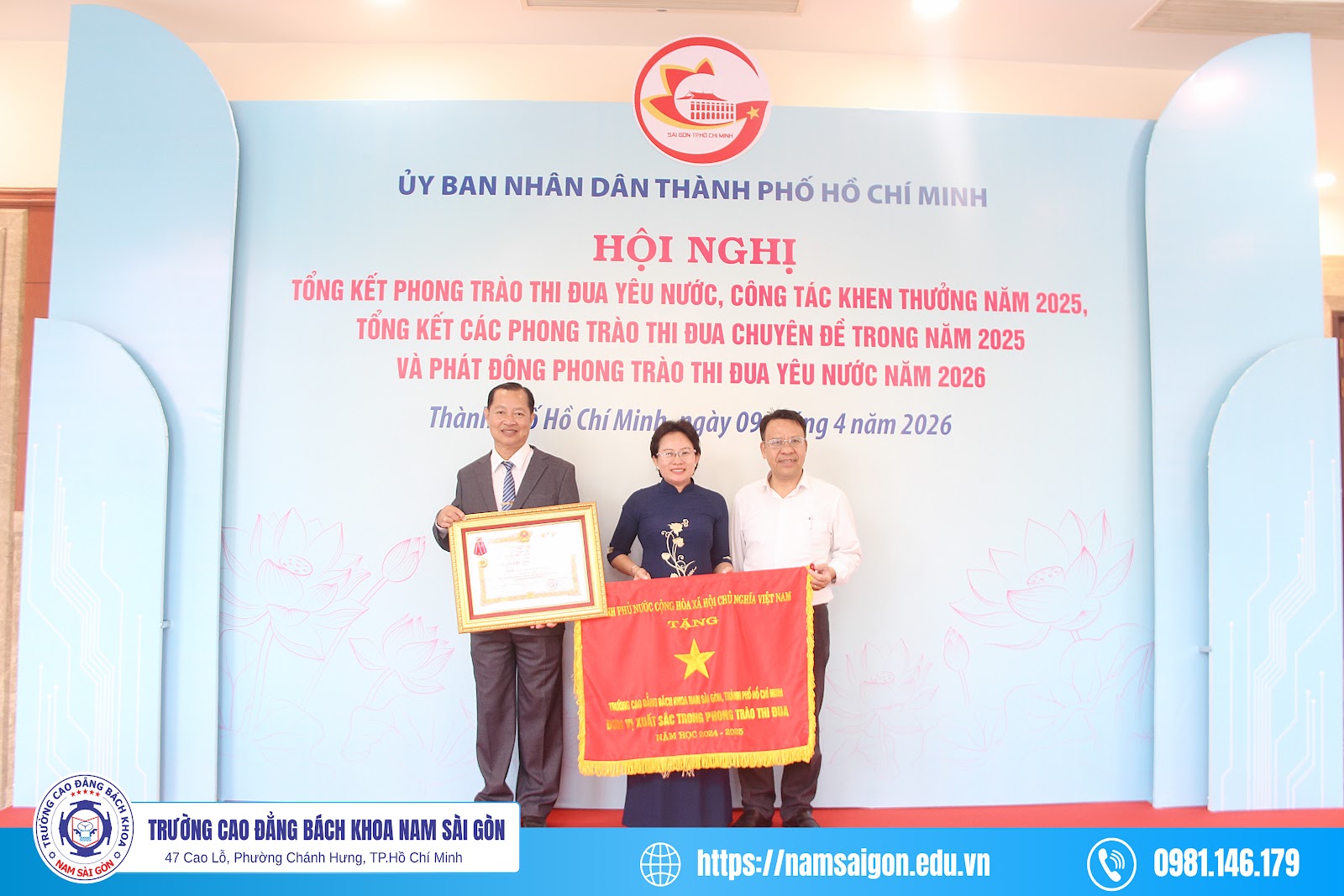 Trường Cao đẳng Bách khoa Nam Sài Gòn nhận Huân chương Lao động hạng Ba và Cờ thi đua của Chính phủ năm 2026