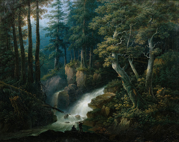 Der Wasserfall der Ilse auf dem Brocken im Harzgebirge 1830