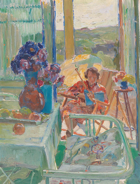 A lady with parasol Aunt Lotte in Pötzleinsdorf
