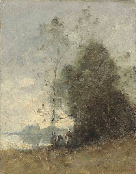 Personnages au bord de la Loire à Gennes 1893