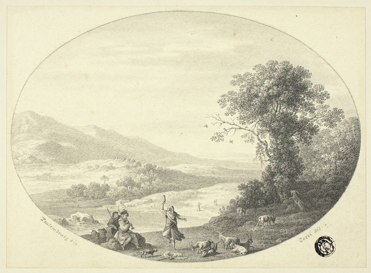 Italianate Landscape With Dancer Musicians And Goats C 1750