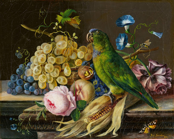 Stillleben mit Papagei 1834