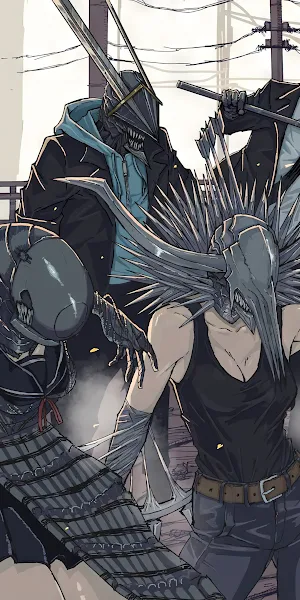 Chainsaw Man, Denji (Chainsaw Man), Chainsaws, Katana Man (Chainsaw Man), Katana 4K Wallpaper Background