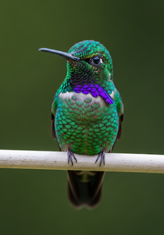 Fiery-throated Hummingbird on Branch