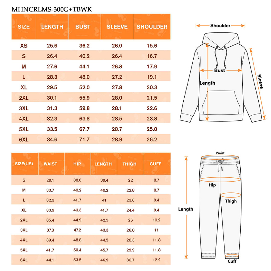 AOP MHN Adult 300g Air Layer Hoodie & Sweatpants Set